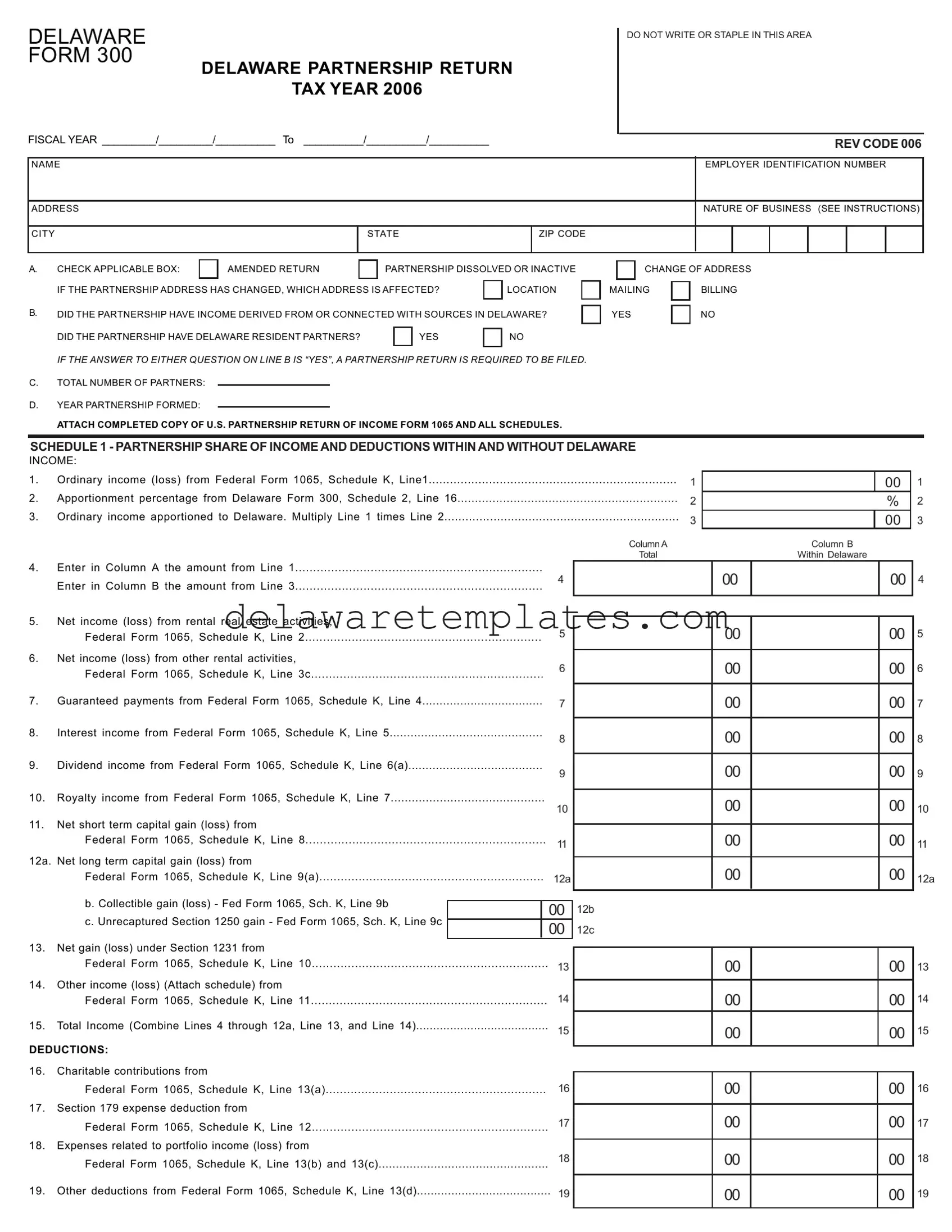 Fill a Valid Delaware 300 Form