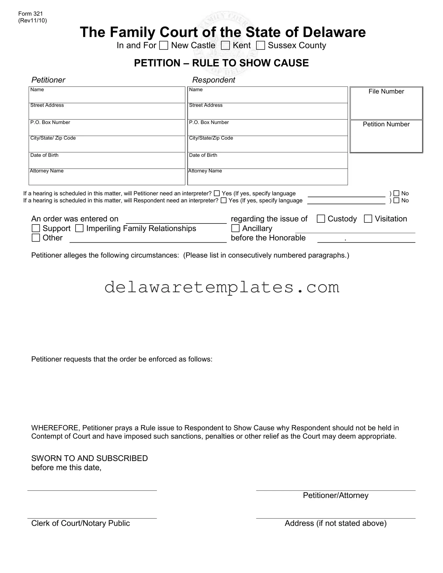Fill a Valid Delaware 321 Form