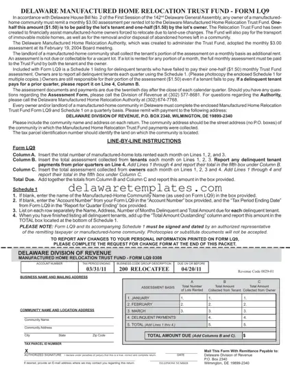 Fill a Valid Delaware Lq9 Form