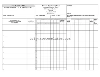 Fill a Valid Delaware Payroll Report Form
